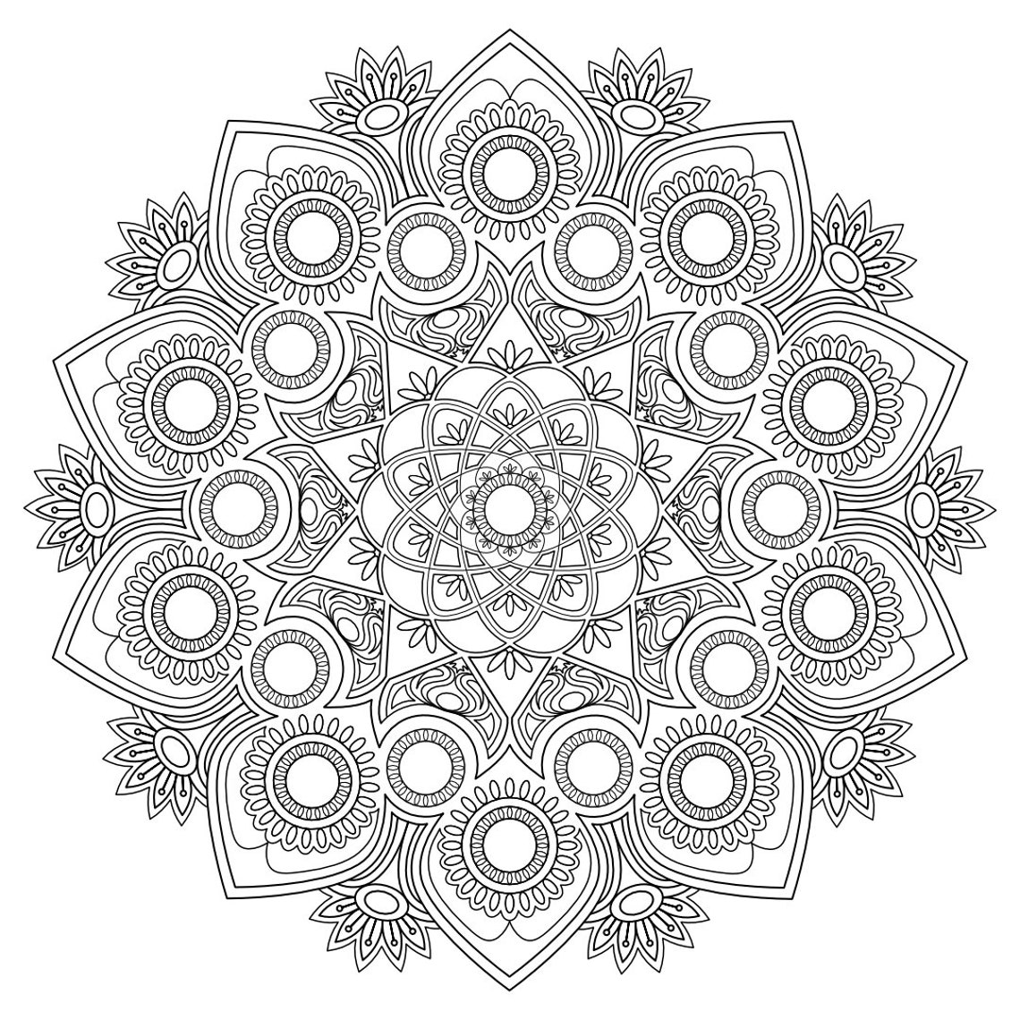 Mandala Coloring Pages-instant Download-mandala Madness Series - Etsy
