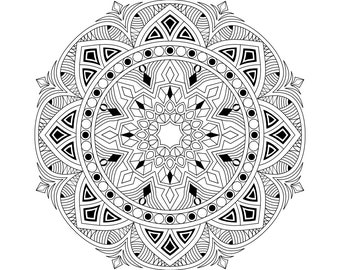 Arte De Mandala Adornado, Páginas Para Colorear Mandala, Diseños Imprimibles, Artes Y Manualidades