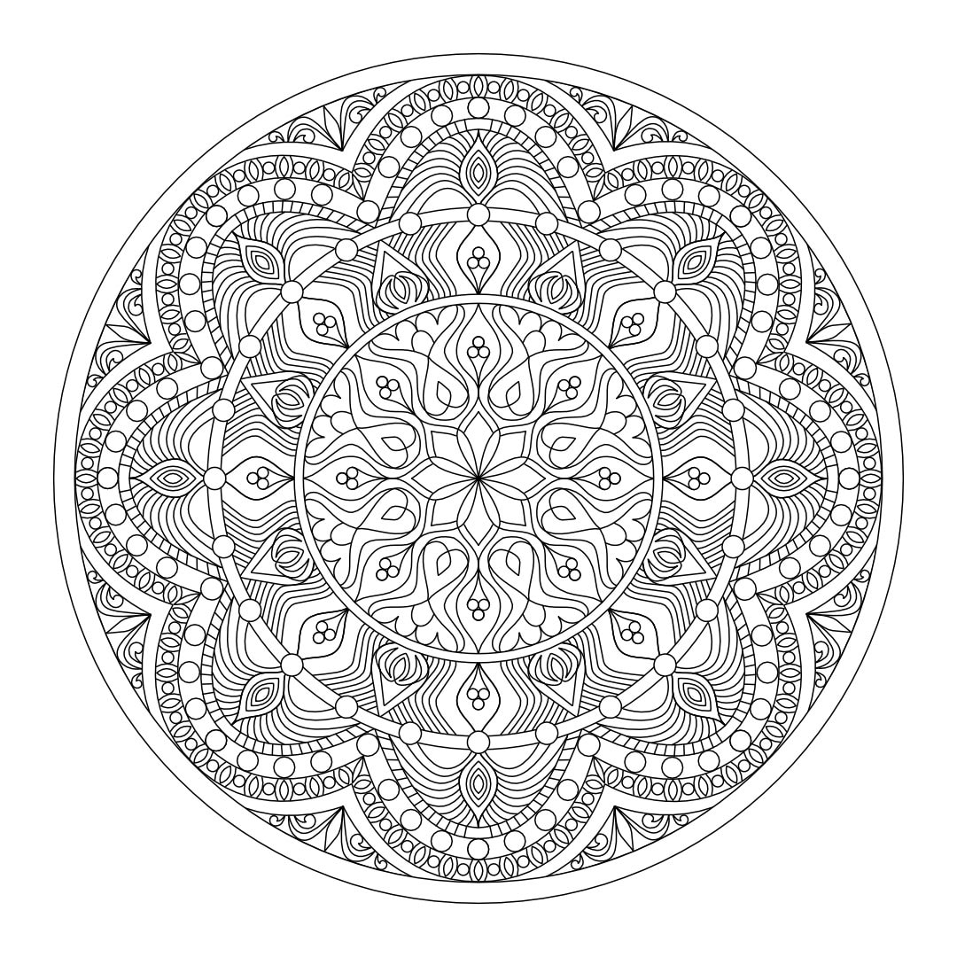 Mandala Coloring Pages Printable Art Ornate Mandala Art | Etsy