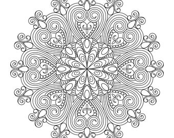 Mandala Coloring Pages, Digital Mandala Art, PDF Download