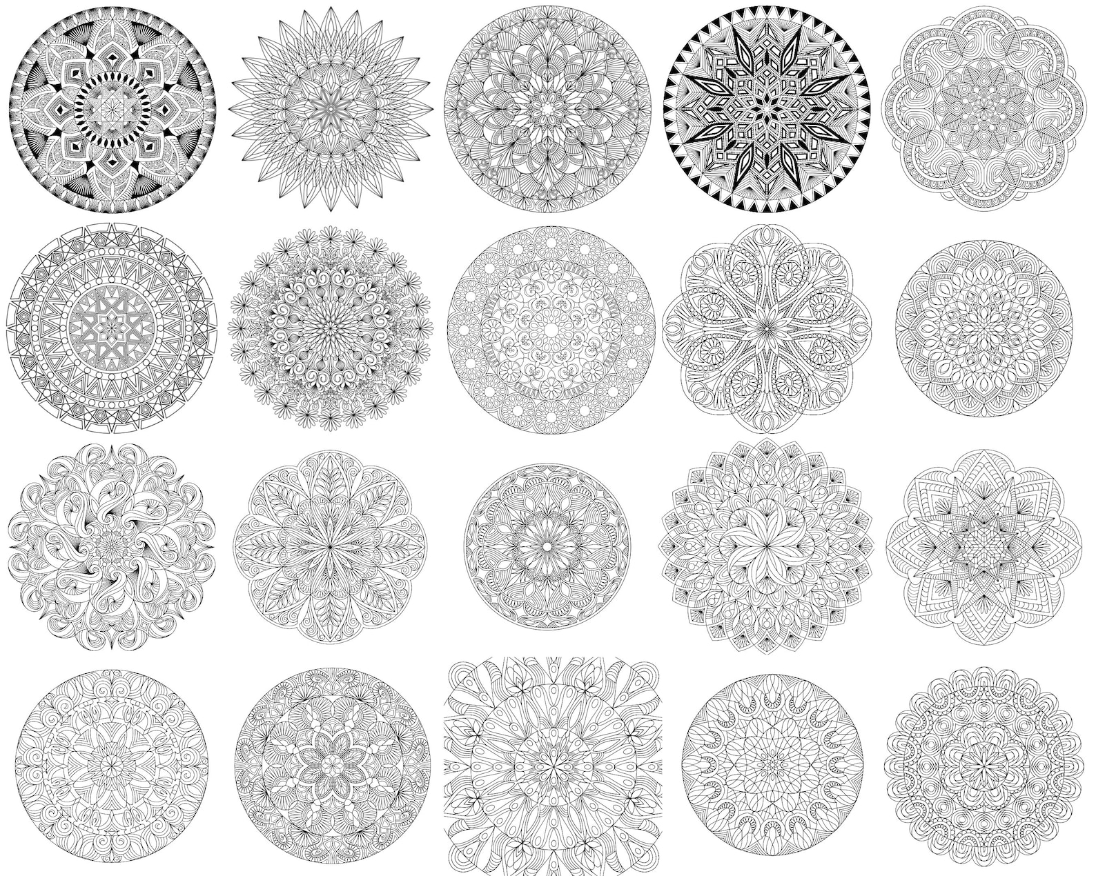 Mandala Coloring Pages. Printable Art Downloads. Mandala Madness ...