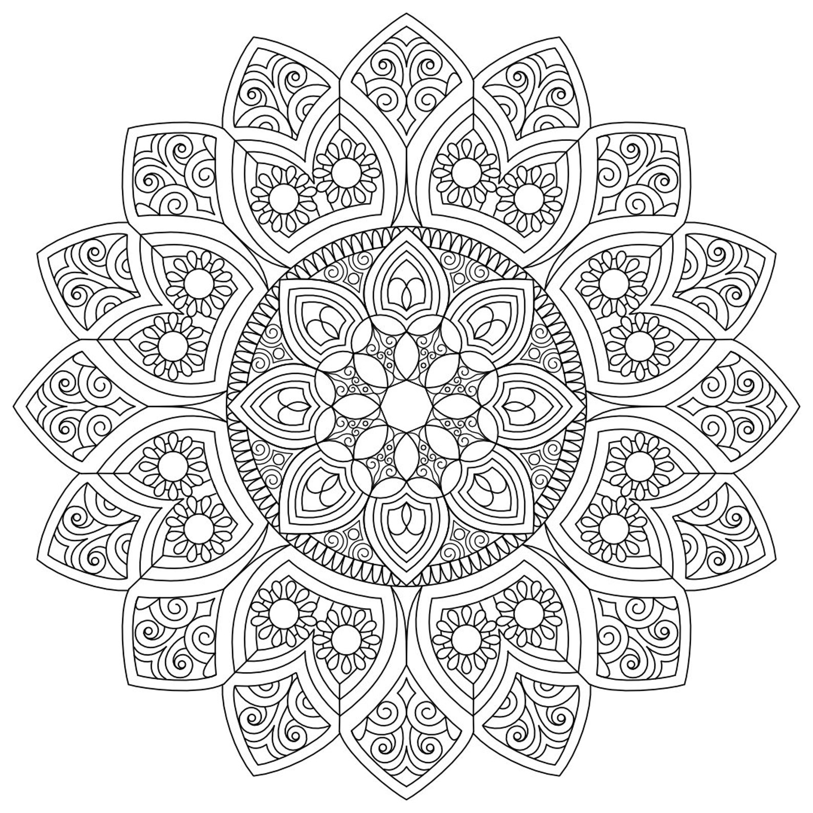 Mandala Madness Coloring Pages Mandala Coloring Geometric Art
