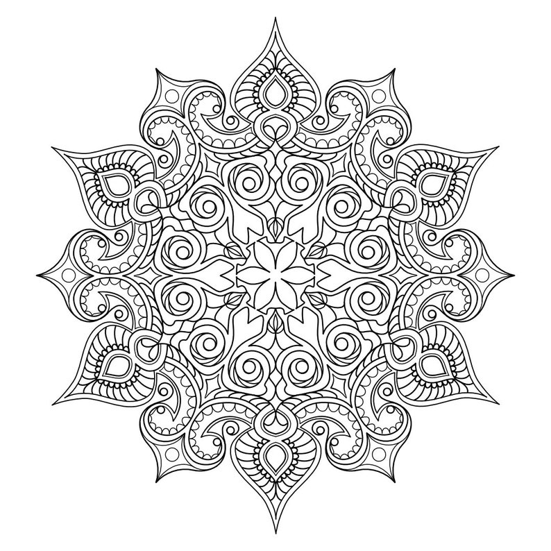 mandala madness coloring book no4 5 printable pdf coloring etsy
