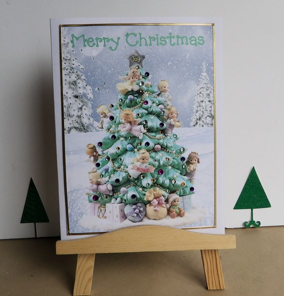 christmas card christmas tree snow scene winter scene etsy christmas tree snow scene