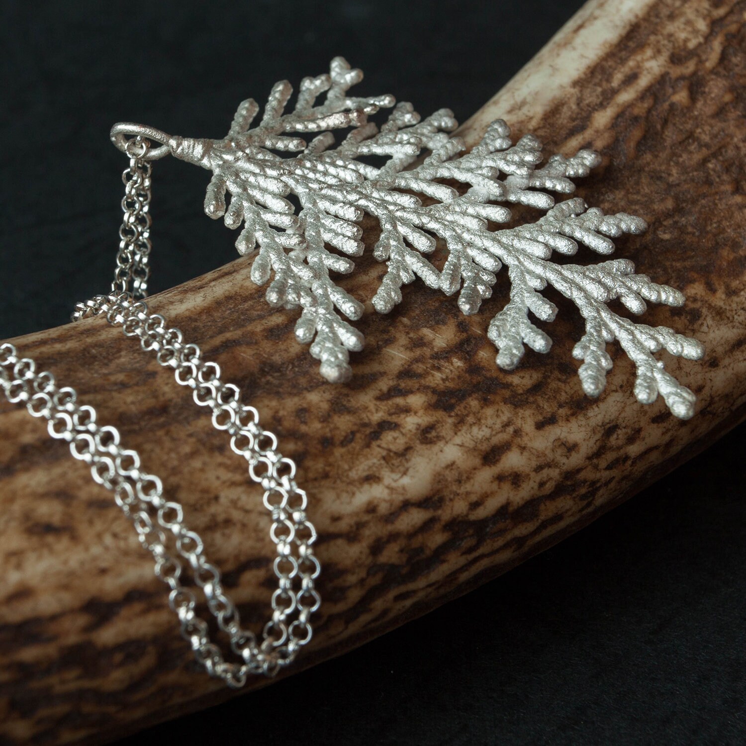 Cypress leaves pendant Electroformed silver Real tree | Etsy