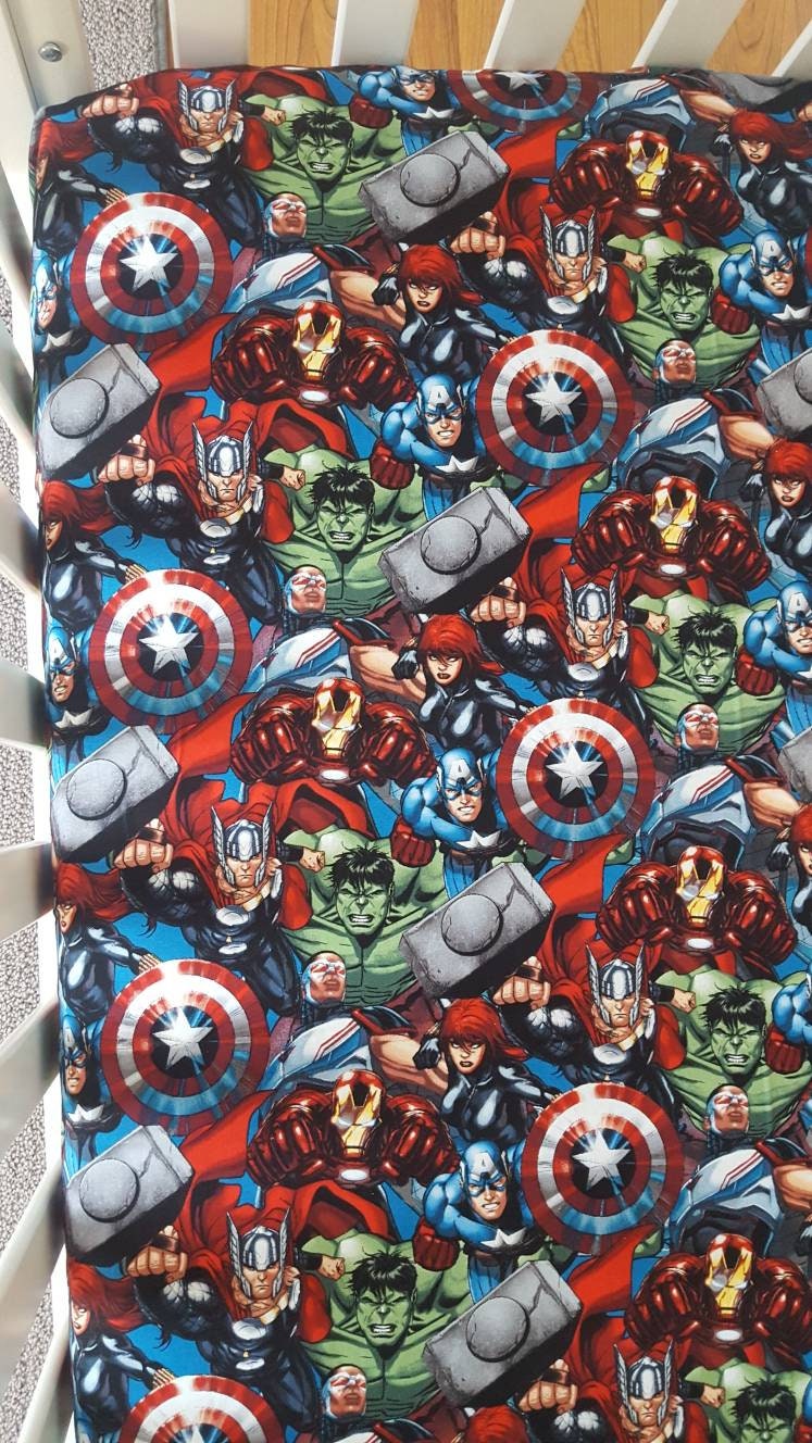 Marvel Avenger Superhero Crib/Toddler Bed Fitted sheet ...