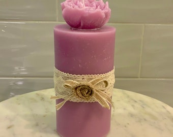 Cottage core purple Mother’s Day candle