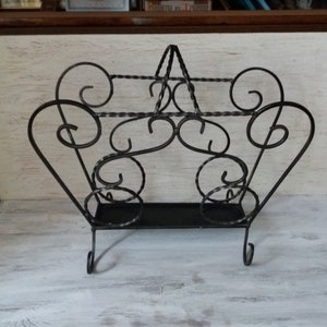 Gift for music lovers Perfect gift for stylish vinyl collector Vinyl record storage stand Vintage magazine  storage  Home decor items