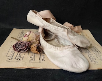 Vintage Ballet slippers Split soles Worn ballerina shoes Old Training ballet shoes Shabby Chic Pink ballet boudoir Ballet teacher gift