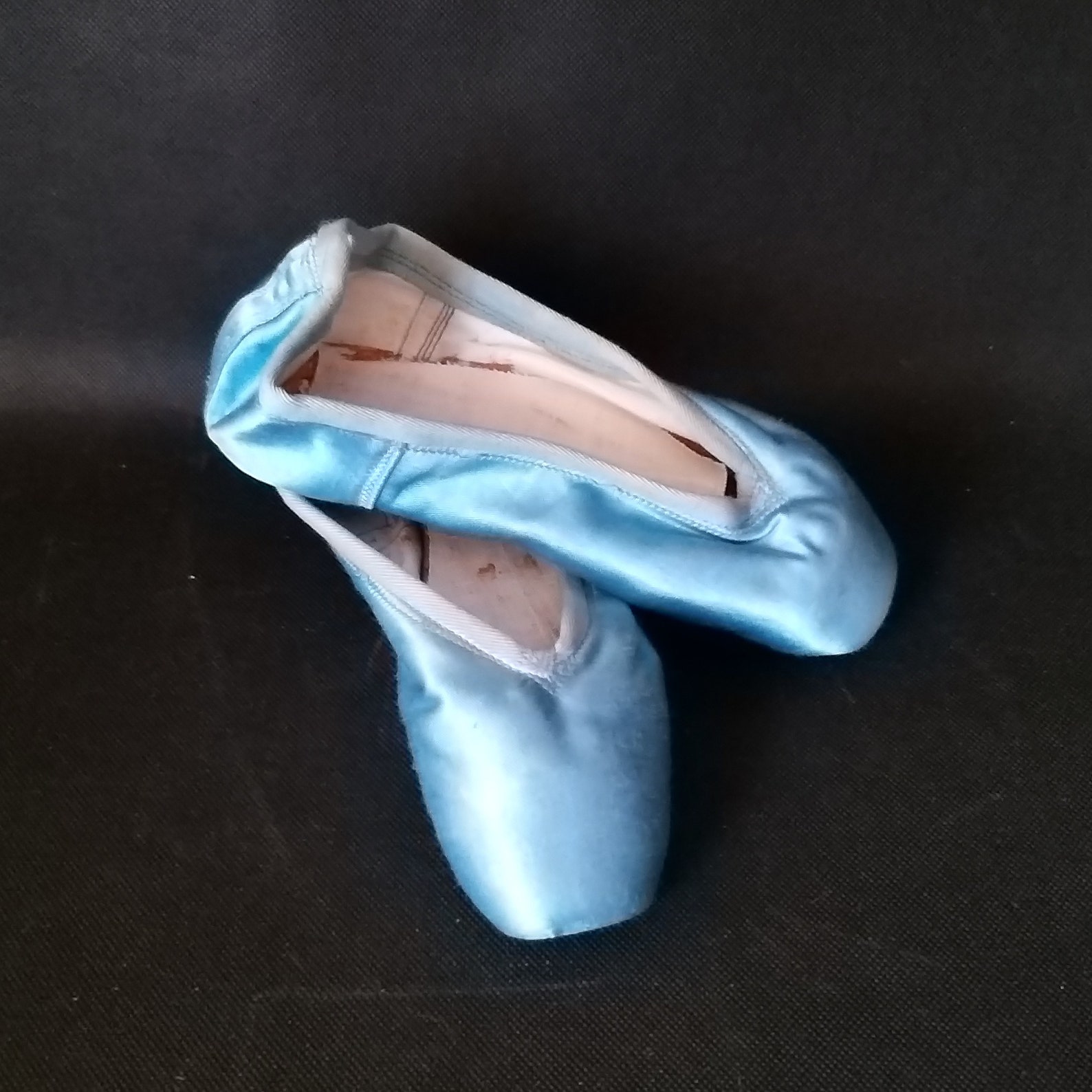 blue satin ballet pointe shoes vintage pair of pointe shoes slippers little girls shabby ballet shoes french romantic décor vint