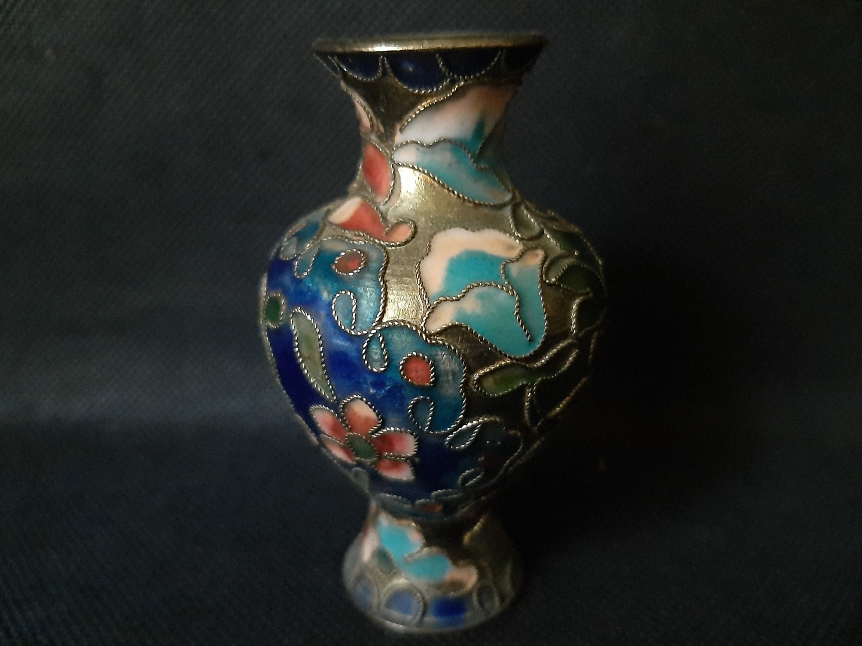 Vintage Cloisonne Enamel Vase Vintage Miniature Chinese Etsy