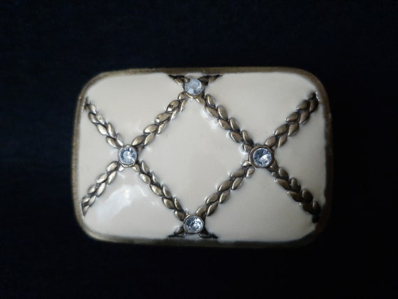 Enameled cloisonne small box Vintage trinket box … - image 9