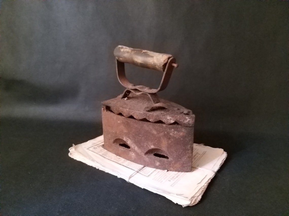 Hierro de carbón antiguo Rusty decoración vintage para sala de | Etsy