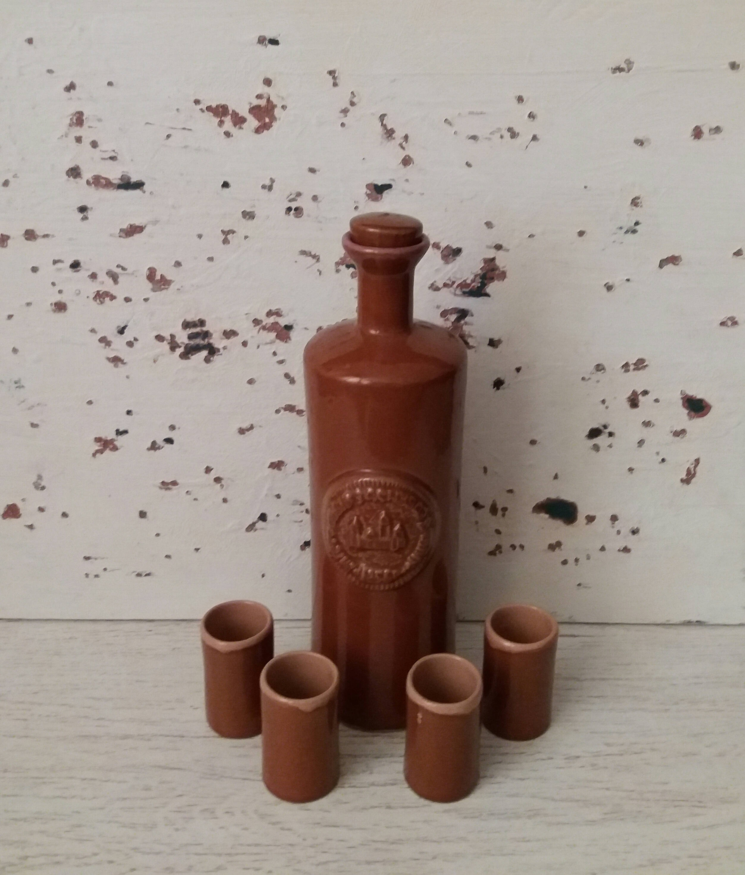 Vintage ceramic decanter set Ceramic pitcher set Mid century Etsy