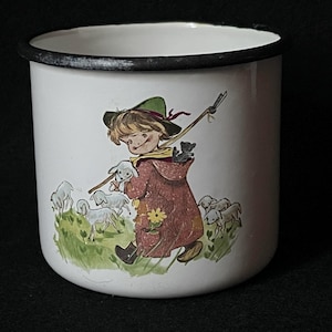 Vintage enamel camping mug Vintage enamelware  Enamel mug retro Camping coffee mug  Kids enamel mug Ukrainian enamelware Made in Ukrainian