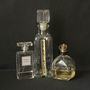 Vintage glass perfume bottles set Vintage vanity decor Perfume vintage bottle Old glass perfume bottle Сollectible perfume bottles Old vial