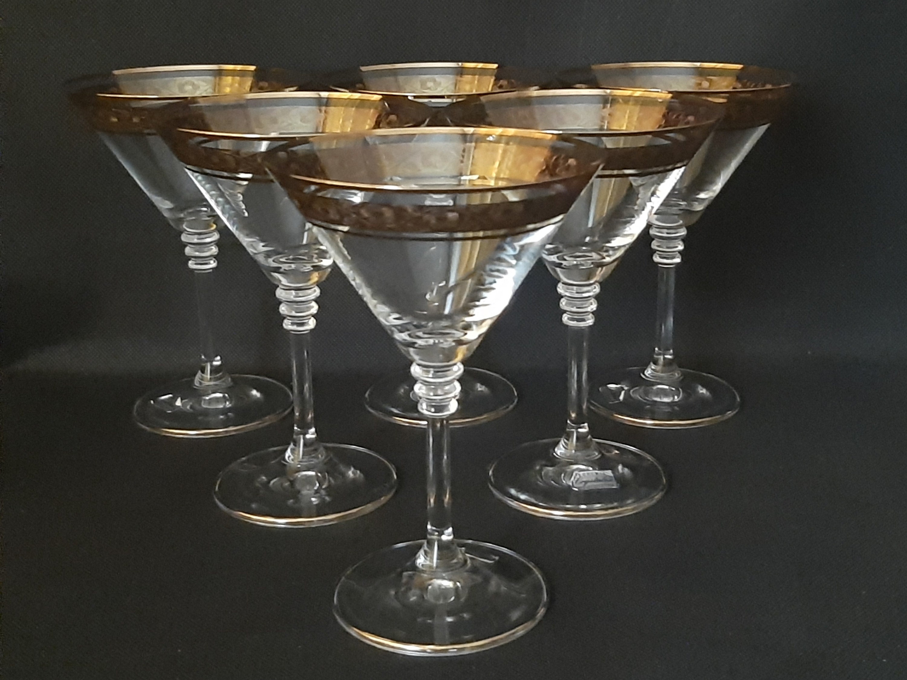 2pcs Iridescent Stemless Martini Glasses - Premium Hammered