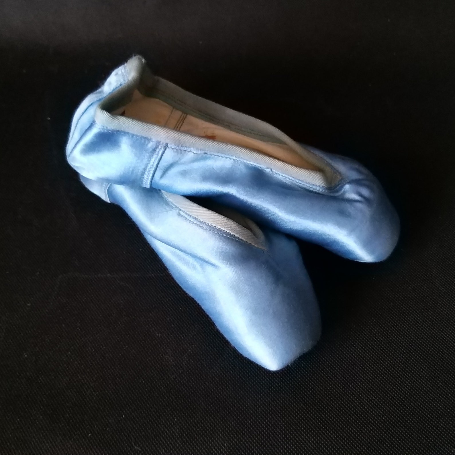 blue satin ballet pointe shoes vintage pair of pointe shoes slippers little girls shabby ballet shoes french romantic décor vint