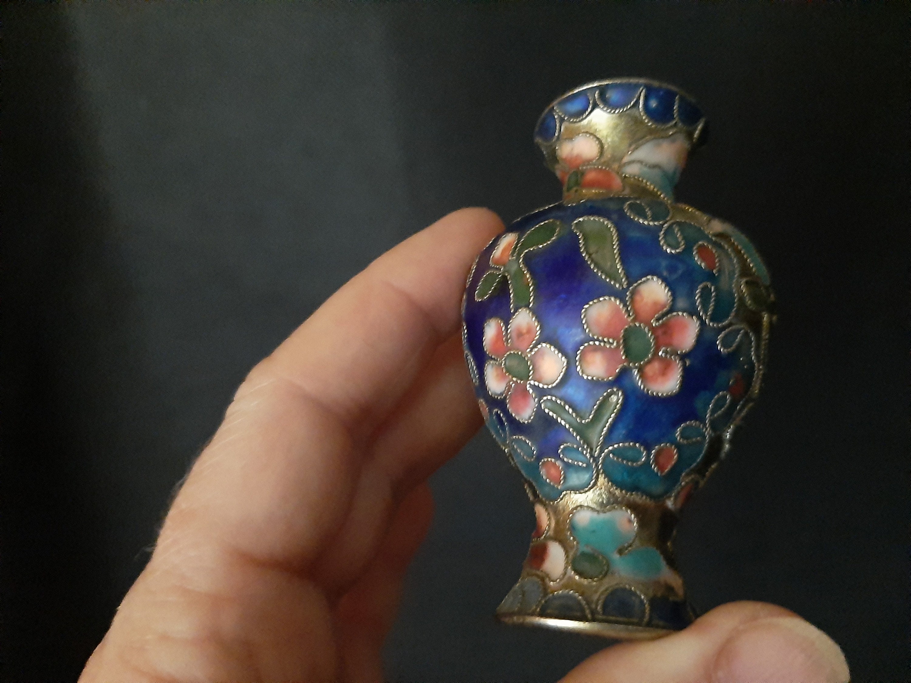 Vintage Cloisonne Enamel Vase Vintage Miniature Chinese Etsy