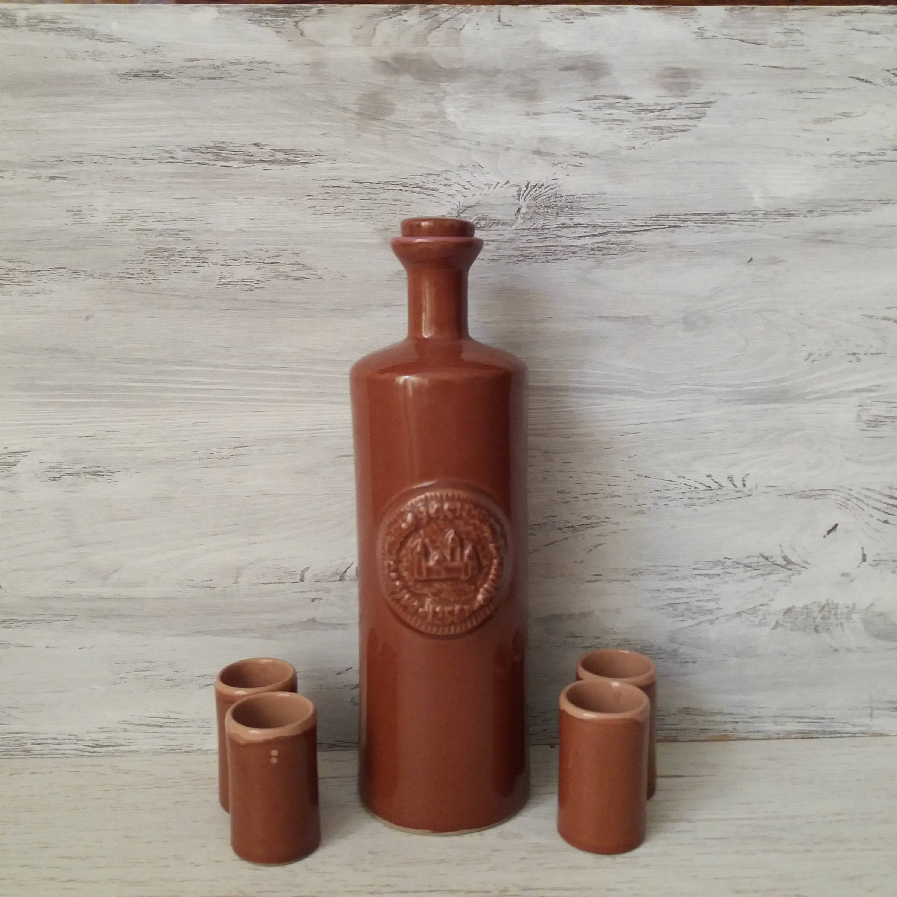 Vintage ceramic decanter set Ceramic pitcher set Mid century Etsy