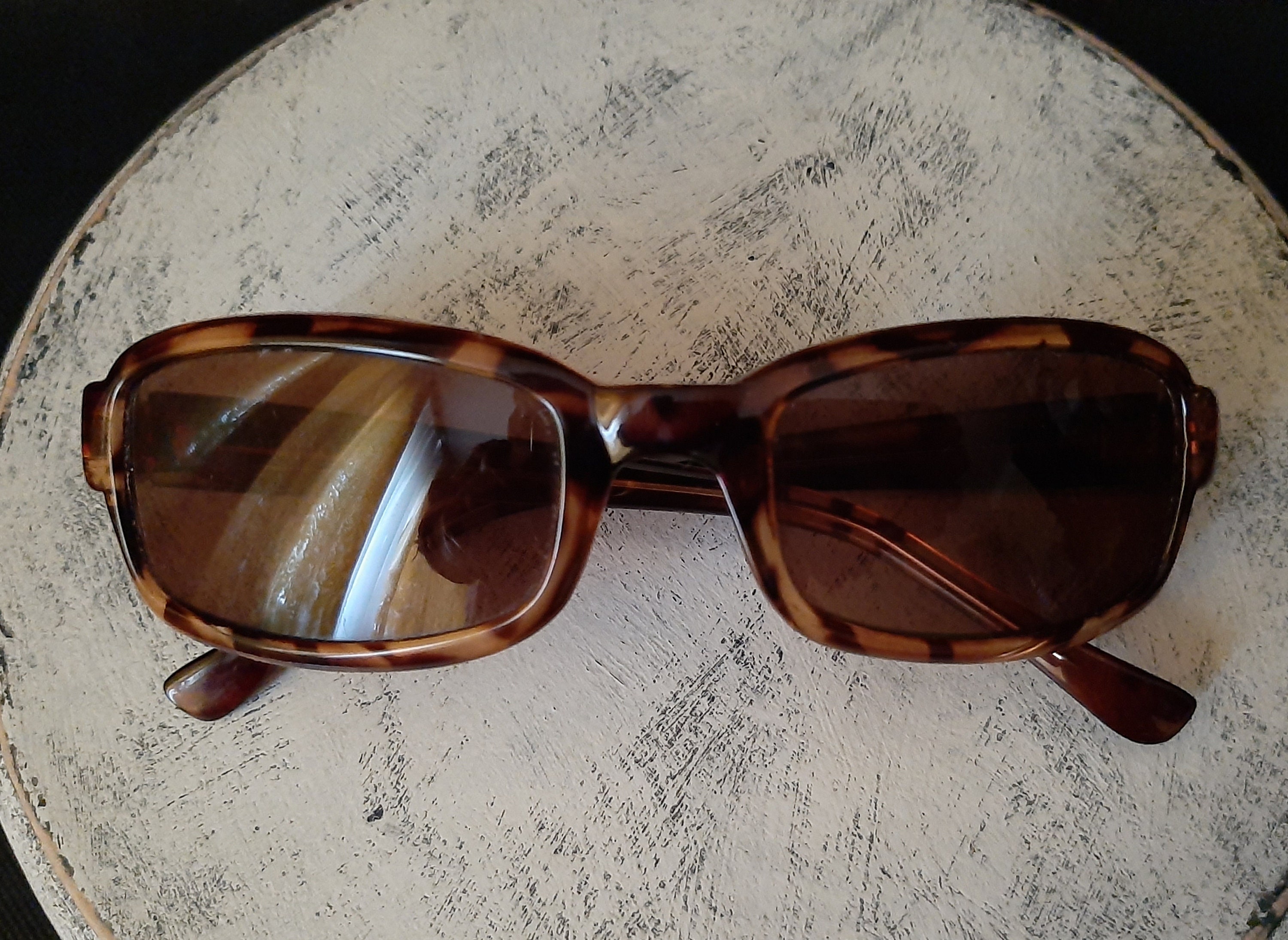 Vintage womens tortoise shell sunglasses Brown plastic Etsy
