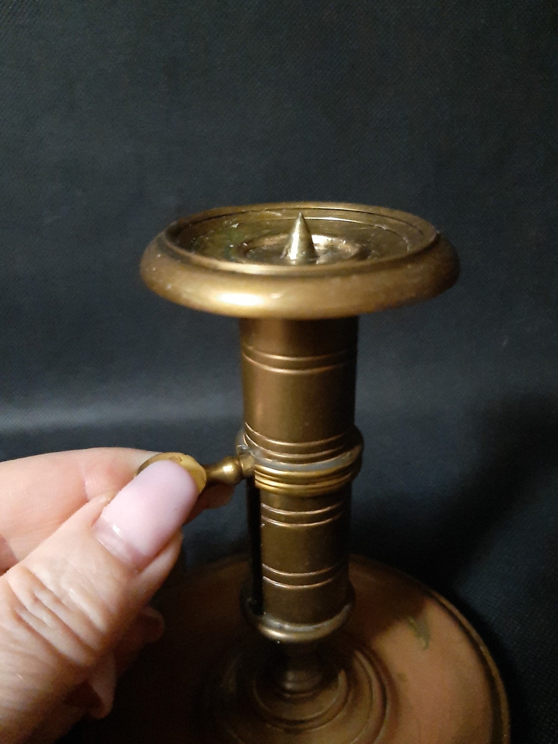 Vintage Brass Candlestick Holder with Handle Old brass candle Etsy