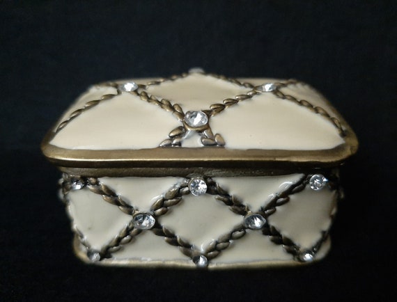 Enameled cloisonne small box Vintage trinket box … - image 5