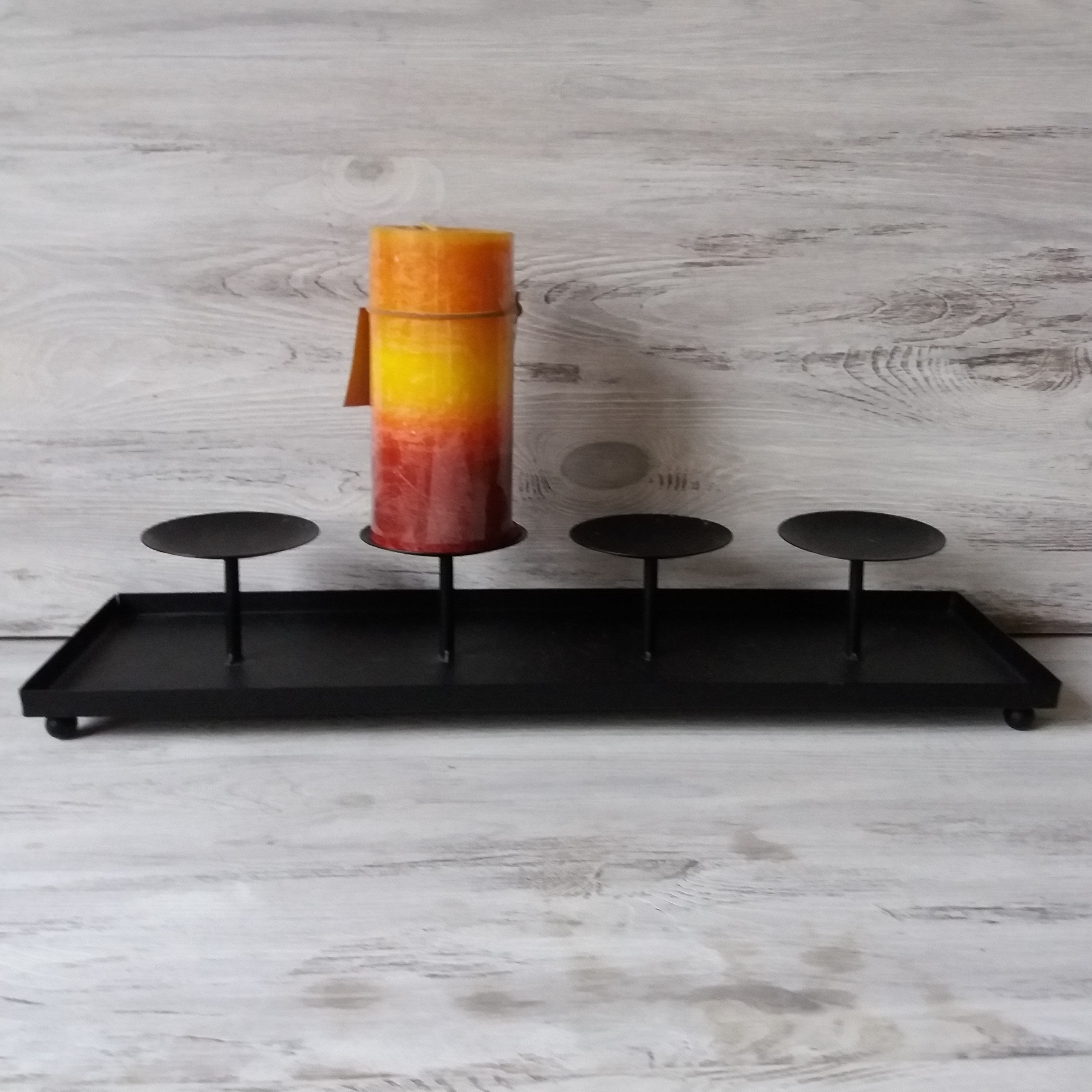 Scandinavian vintage metal candle holder Black iron minimalist Etsy