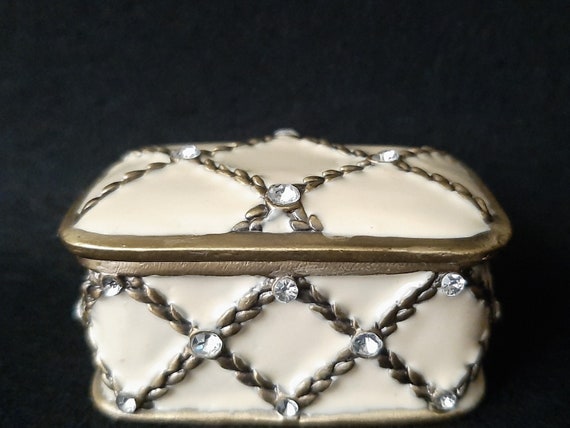 Enameled cloisonne small box Vintage trinket box … - image 2