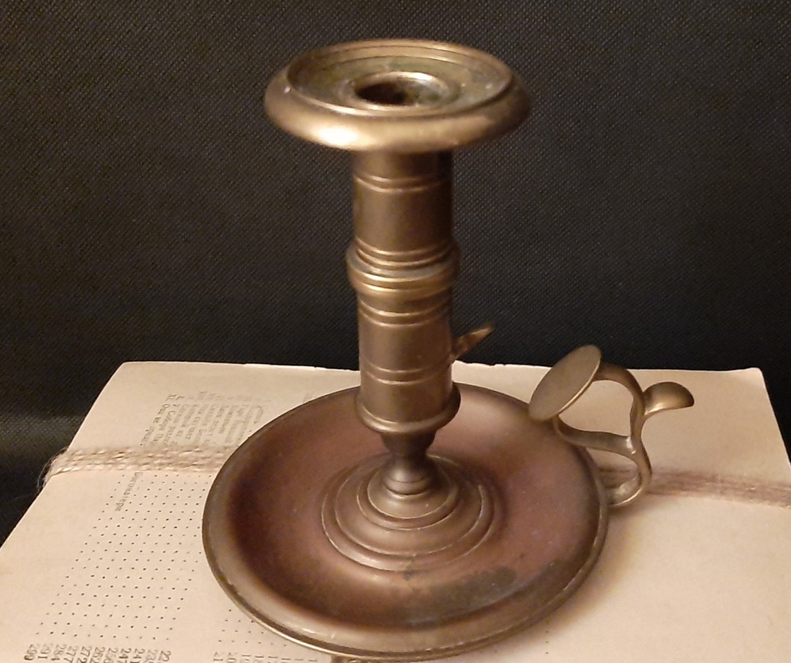 Vintage Brass Candlestick Holder with Handle Old brass candle Etsy