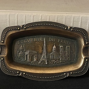 Ashtray vintage Brass French ashtray Vintage Paris souvenir ashtray Vintage cigarette holder Vintage ash tray Vintage finds Made in France