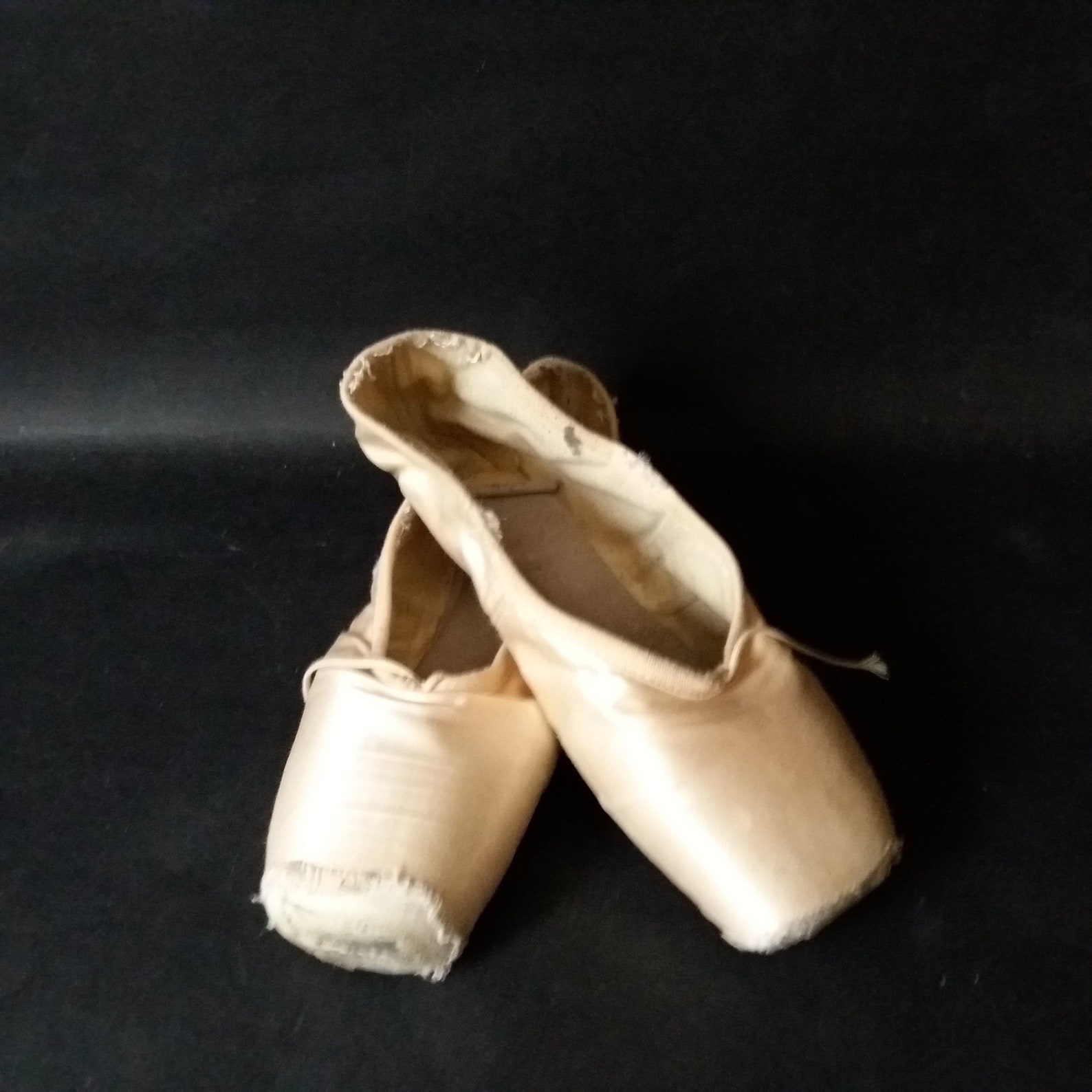 vintage pair of pointe shoes pink satin ballet pointe shoes slippers ribbon little girls shabby ballet shoes brocante style roma