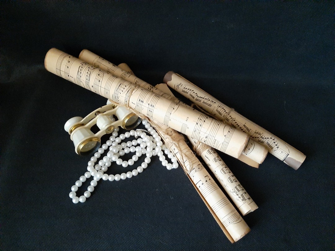 Vintage Sheet Music Scrolls, Room Decor Aesthetic Vintage, Decorative ...