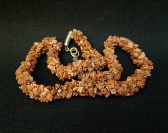Naszyjnik choker z awenturynu w stylu vintage: czerwona biżuteria kostiumowa, 16 cali