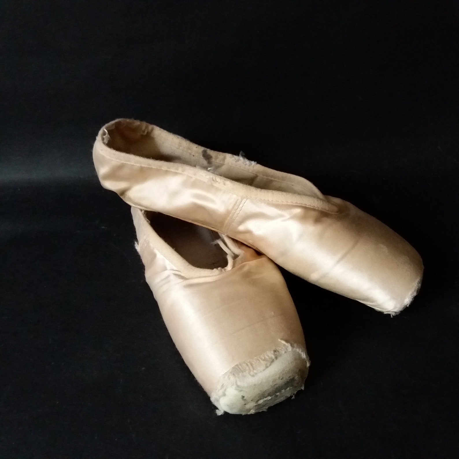 vintage pair of pointe shoes pink satin ballet pointe shoes slippers ribbon little girls shabby ballet shoes brocante style roma