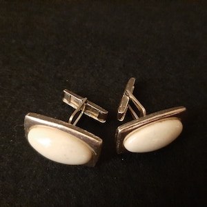 Minimalist oval cufflinks Men accessories Vintage geometric cufflinks Old cufflinks Unique groom cufflinks  Wedding accessories