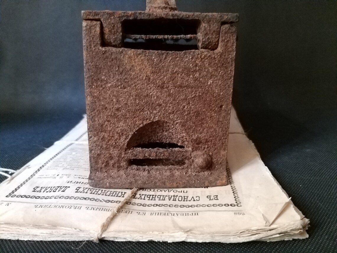Hierro de carbón antiguo Rusty decoración vintage para sala de | Etsy