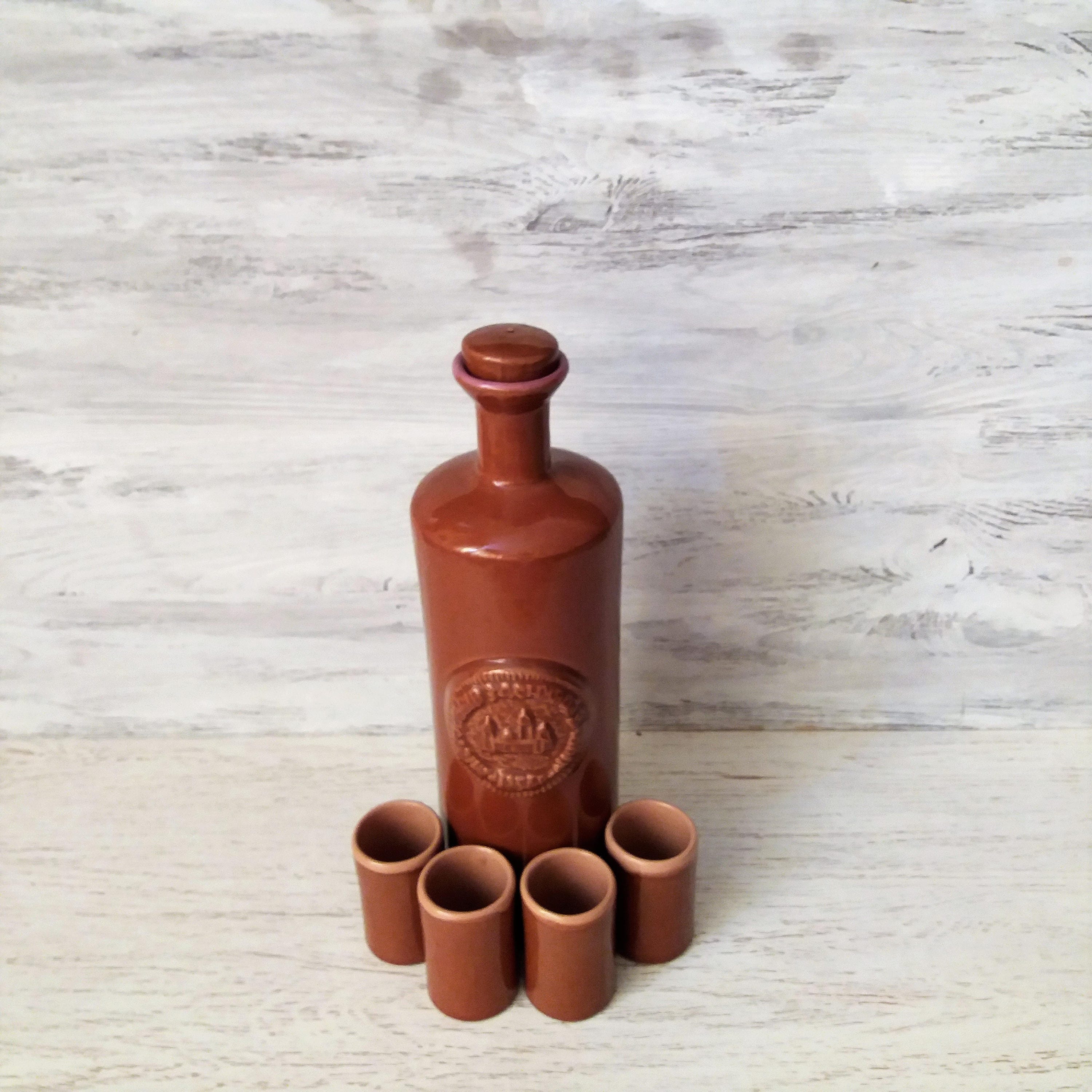 Vintage ceramic decanter set Ceramic pitcher set Mid century Etsy