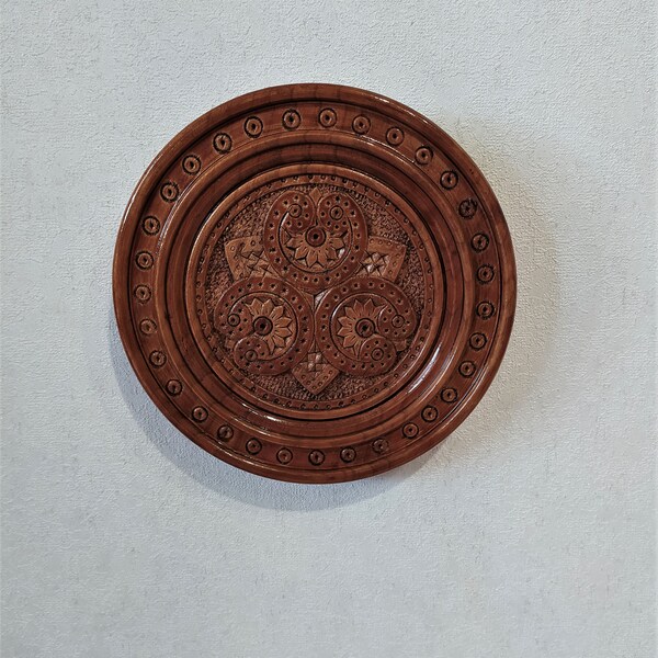 Wood Carved Plate - Etsy