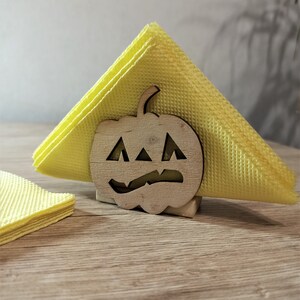Porta tovaglioli di carta Portatovaglioli di legno Porta tovaglioli in legno ecologico Zucca fatta a mano Halloween