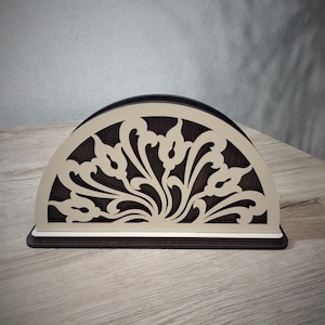 Serviettenhalter aus Papier, Serviettenständer aus Holz, umweltfreundlicher Serviettenhalter aus Holz, handgefertigt
