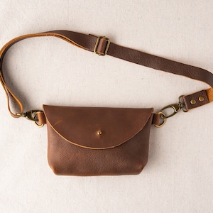 Kodiak Leather Belt Bag - Handmade by Frankie and Co. Leather - Caramel