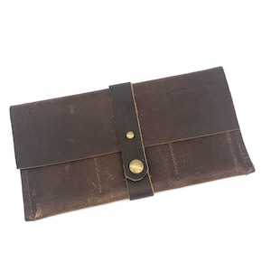 Cartera de cuero Kodiak, cartera grande - Totalmente de cuero - Hecha a mano en EE. UU. por Frankie and Co.