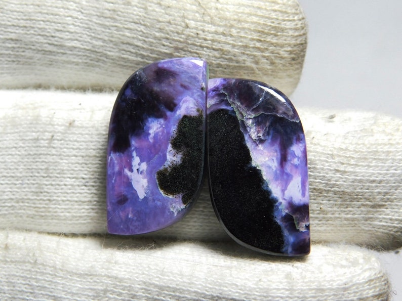 Raw Charoite cabochon loose gems stone top quality handmade fancy shape maker Designer DB-893 36 Cts 21x14x5
