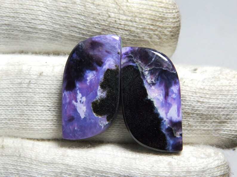 Raw Charoite cabochon loose gems stone top quality handmade fancy shape maker Designer DB-893 36 Cts 21x14x5
