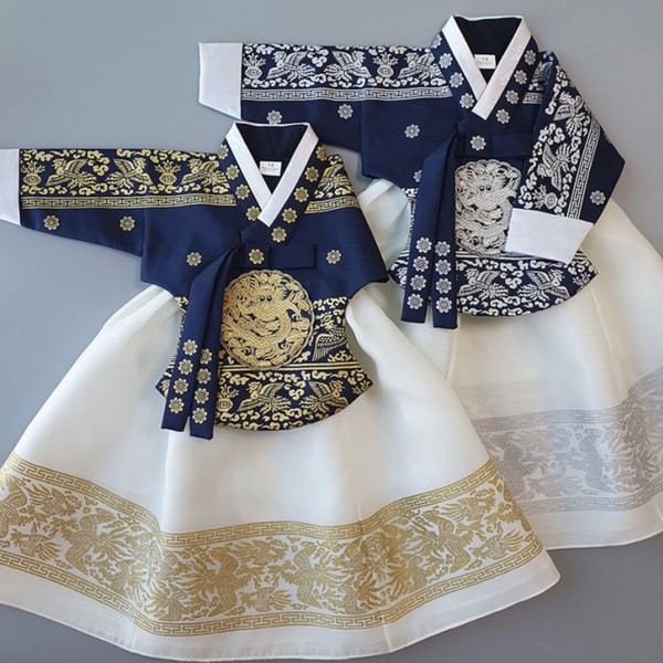 Princess Gold/Silver Girl HANBOK 100Days ~10Age, Korean dol, Dol Hanbok Set , Korean Traditional Dress, Korean Costume