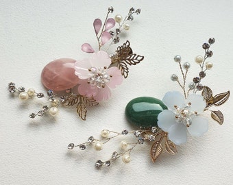 Jade Daisy Hair Pin, Baby Girl Hanbok, Korean Dol, Hanbok Aceesory,