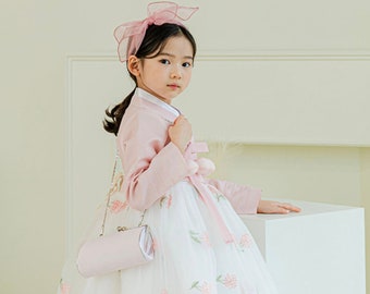 Daisy Lace Dress Hanbok Koreaanse traditionele jurk Koreaanse 1e verjaardagsfeest Dol Moderne Hanbok Kleding Meisjeskleding Babykleding voor meisjes Kledingsets 100days ~ 8y / o meisje Hanbok Set 