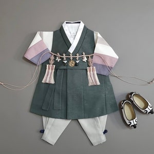 Saekdong Green Baby Boy HANBOK 100 Days ~10y/o, Korean 1ST Birthday Party, Dol Hanbok Set, Korean Traditional Dress,Korean Costume