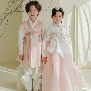 Floral Coral HANBOK, 100days~10years old, Korean 1ST Birthday Party, Dol, Hanbok Set , Baby Girl Habok